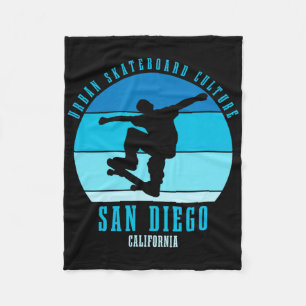 San Diego California Skateboarder Urn Skateboardin Fleece Blanket