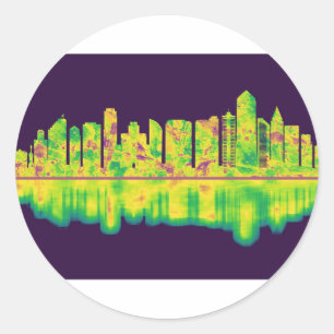 San Diego California Skyline Classic Round Sticker
