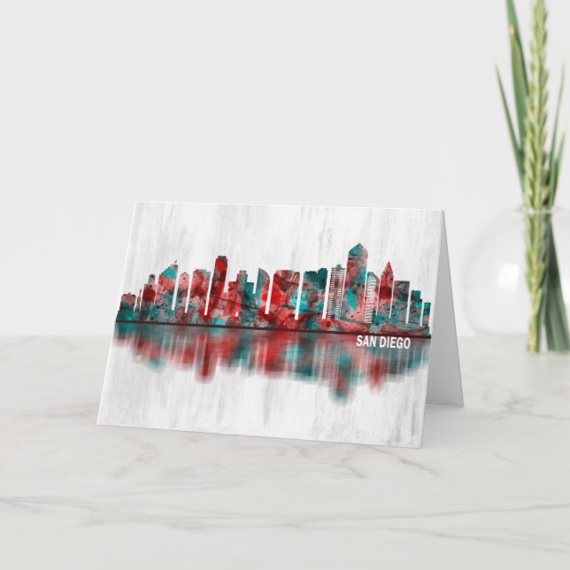 San Diego California Skyline Holiday Card (Front)