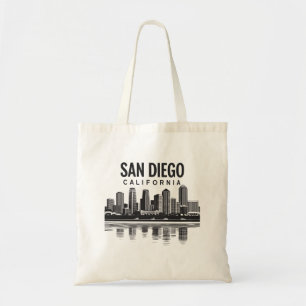 San Diego California Skyline Tote Bag