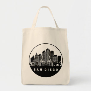San Diego California Skyline Tote Bag