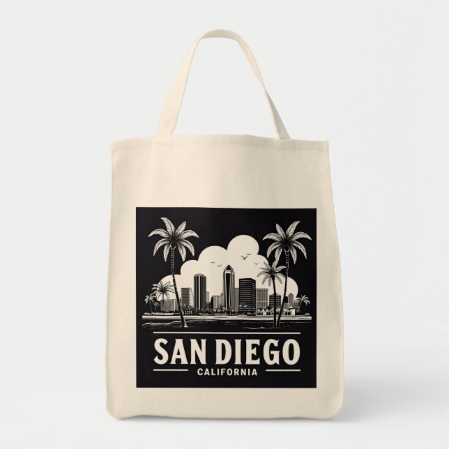 San Diego California Skyline Tote Bag (Front)
