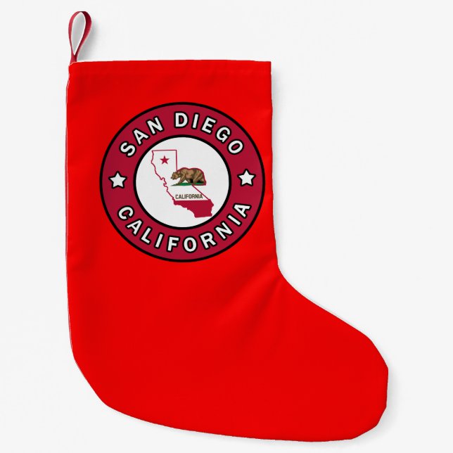 San Diego California Small Christmas Stocking (Front)