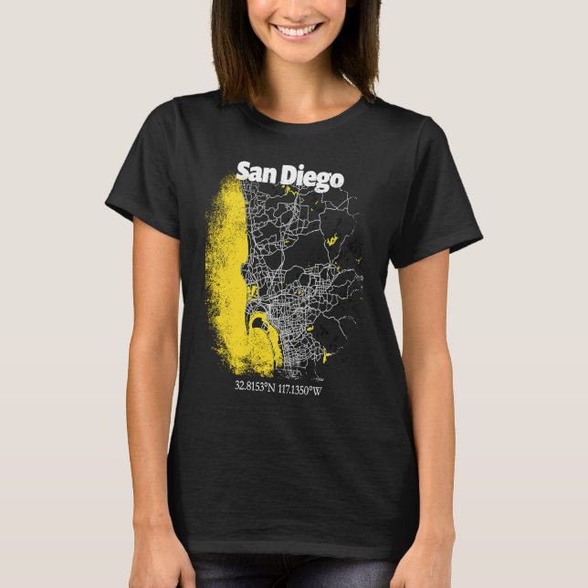 San Diego California Street Map Hometown Pride Sou T-Shirt (Front)