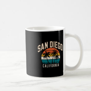 San Diego California Sunset Palms Vintage Travel V Coffee Mug