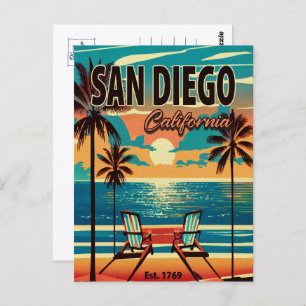 San Diego California Sunset Souvenirs 1950s Postcard