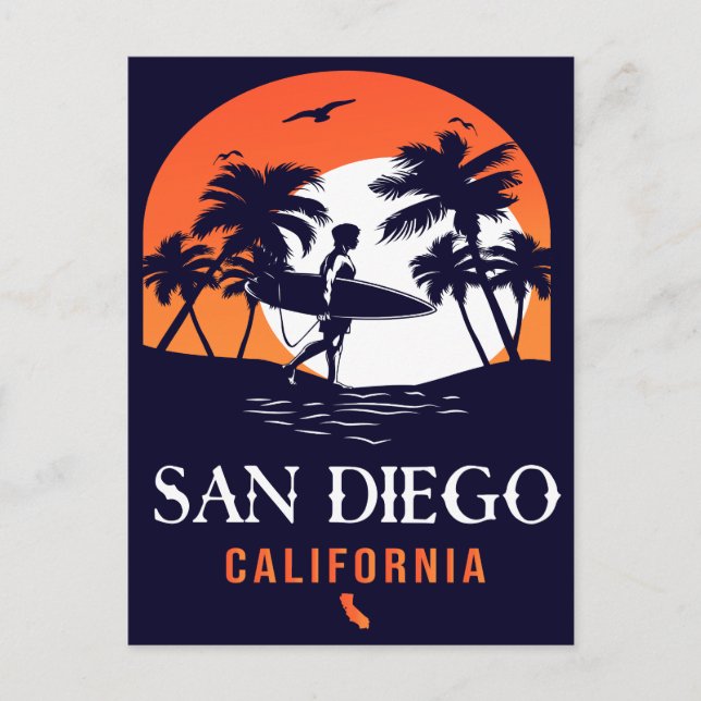 San Diego California Sunset Vacation Souvenirs Postcard (Front)