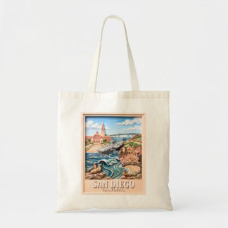 San Diego California Travel 3D Textured Landmarks Tote Bag