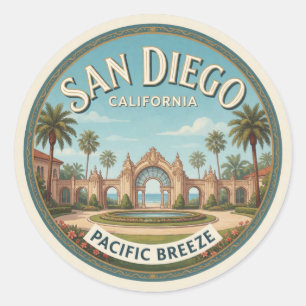 San Diego California USA Pacific Coast City Travel Classic Round Sticker