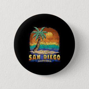 San Diego California Vintage Distressed Souvenir 6 Cm Round Badge