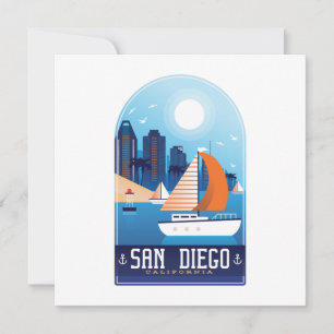 San Diego California Vintage Travel Greeting Card