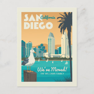 San Diego, California   We've Moved! Invitation Postcard