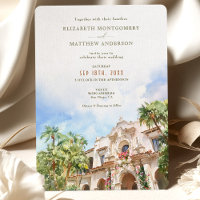 San Diego Casa del Prado Watercolor Wedding