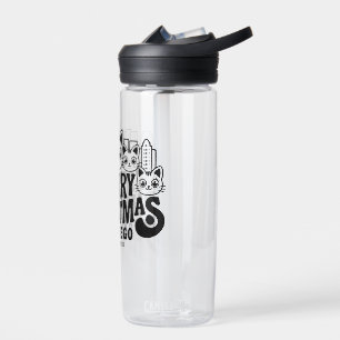 San Diego City California Merry Christmas Cats USA Water Bottle