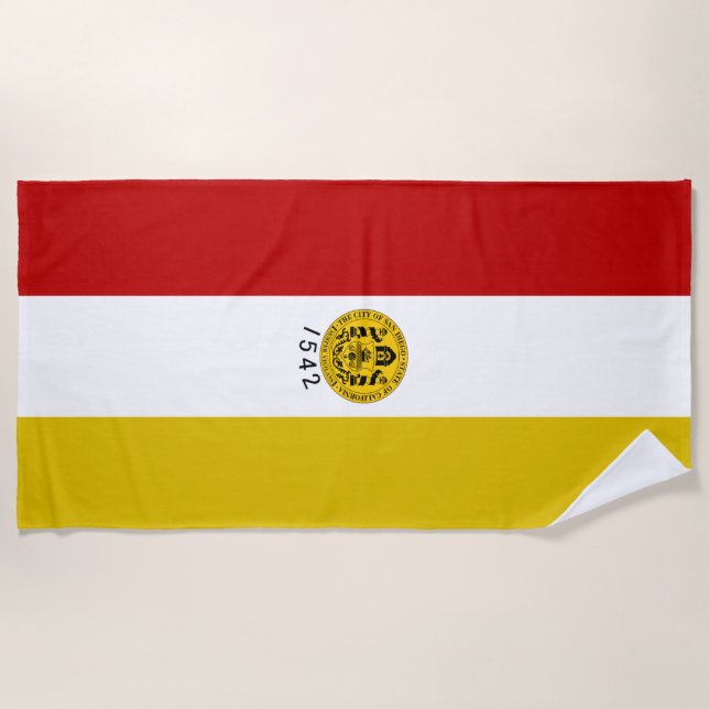 San Diego city flag beach towel (Front)