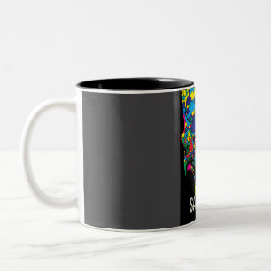 San Diego City Map - Colourful Abstract Pop Art Pr Two-Tone Coffee Mug