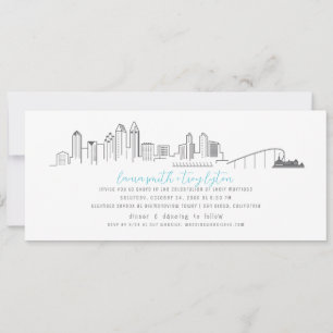 San Diego City Skyline Coronado Wedding Invitation