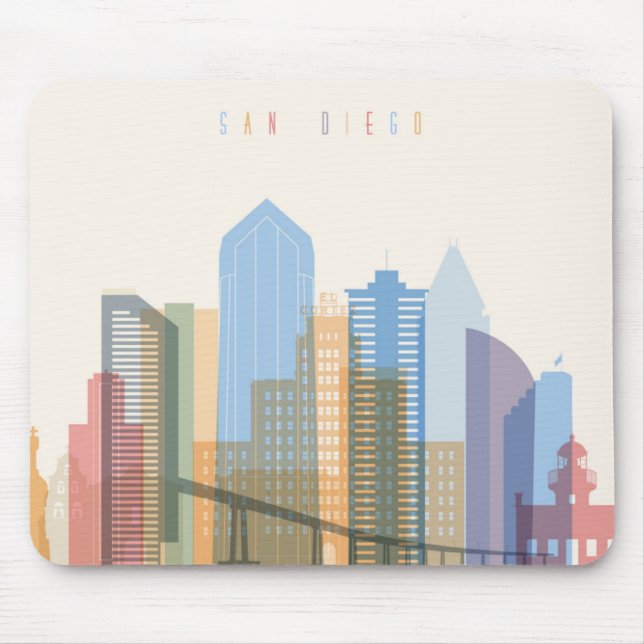 San Diego City Skyline Mouse Pad (Front)