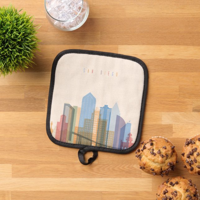 San Diego City Skyline Pot Holder (Top Down)