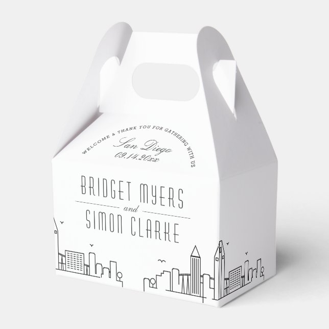 San Diego | City Skyline Wedding  Favour Box (Front Side)