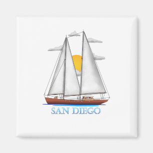 San Diego Coastal Nautical Sailing Sailor Magnet