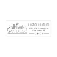 San Diego | Custom Address Self-inking Stamp