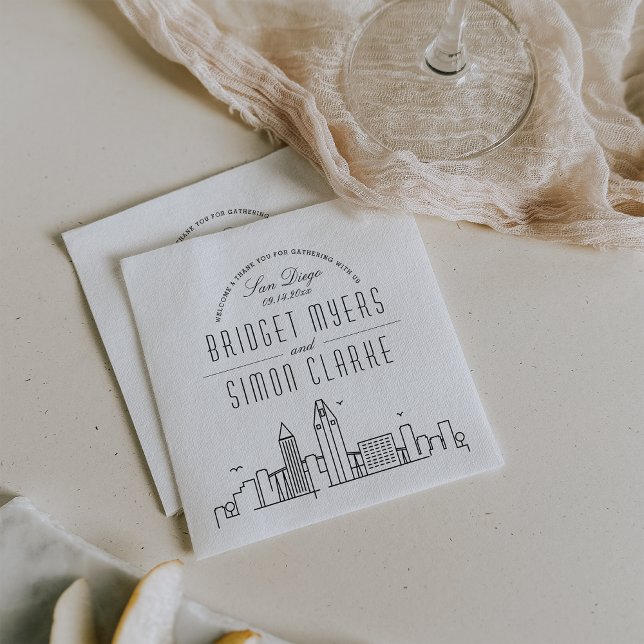 San Diego Deco Skyline | Wedding Event Napkins (Creator Uploaded)