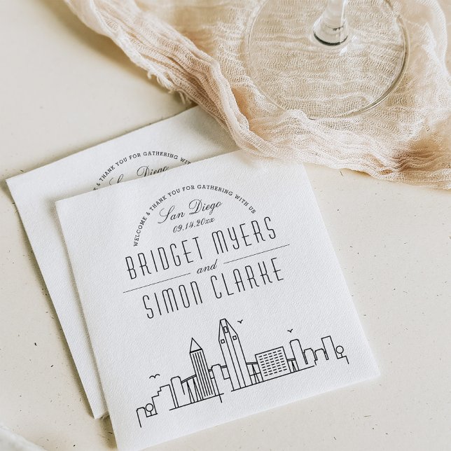 San Diego Deco Skyline | Wedding Event Napkins (Creator Uploaded)