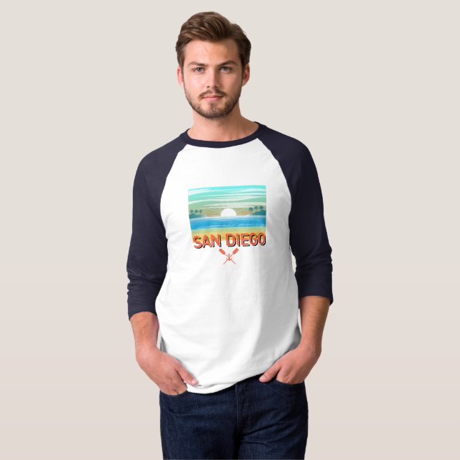 San Diego Design - Men's Basic 3/4 Sleeve Raglan T T-Shirt (Front Full)