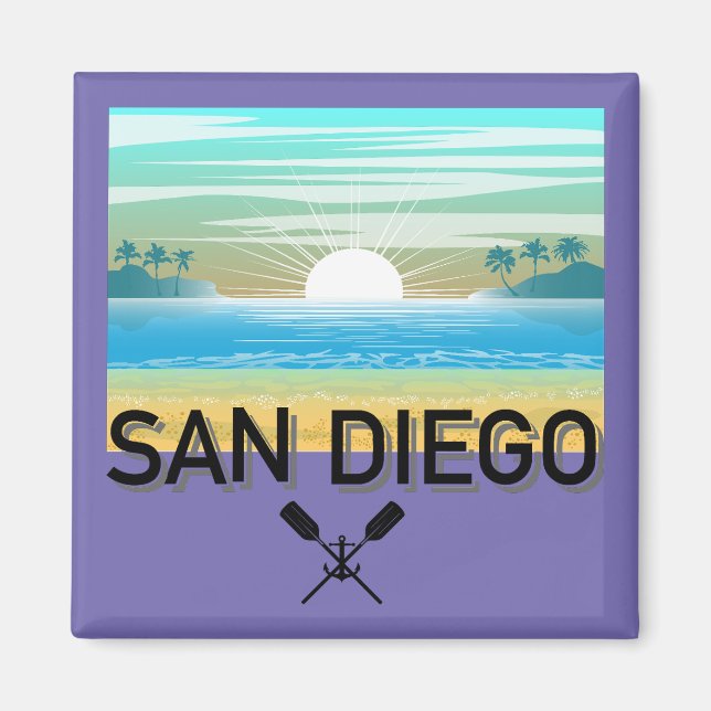 San Diego Design - Square Magnet (Front)