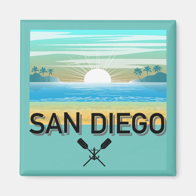 San Diego Design - Square Magnet (Front)