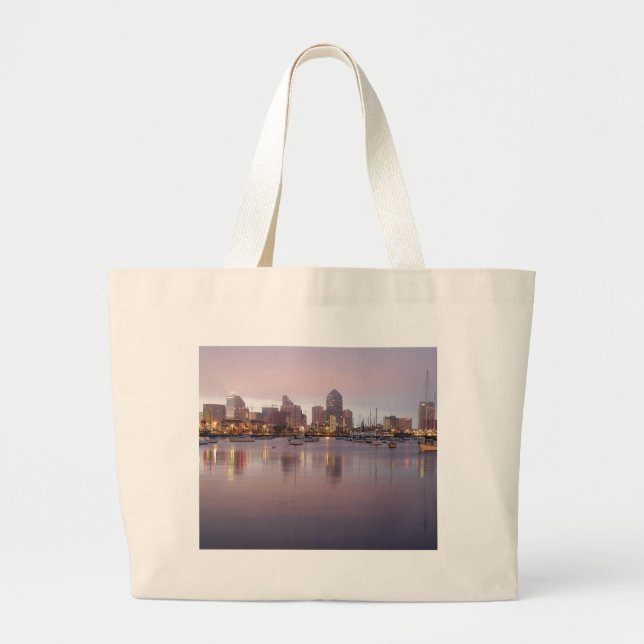 San Diego Dock Large Tote Bag (Front)