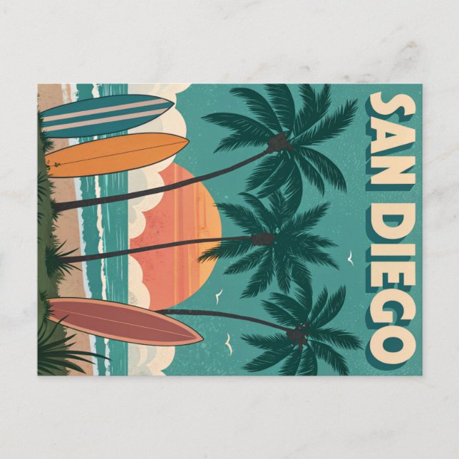 San Diego: Endless Summer Surf Vibes Postcard (Front)