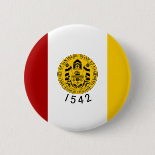 San Diego Flag 6 Cm Round Badge