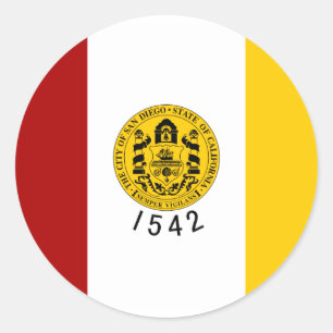 San Diego Flag Classic Round Sticker