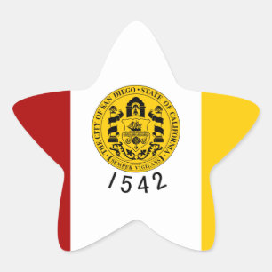 San Diego Flag Star Sticker