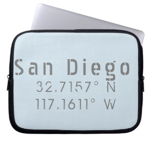 San Diego Latitude Longitude Laptop Sleeve