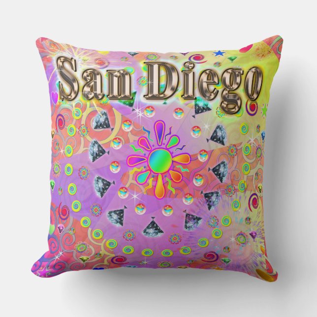 San Diego Lucky Golden Pillow (Front)