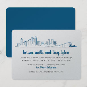 San Diego Modern City Wedding Invitation
