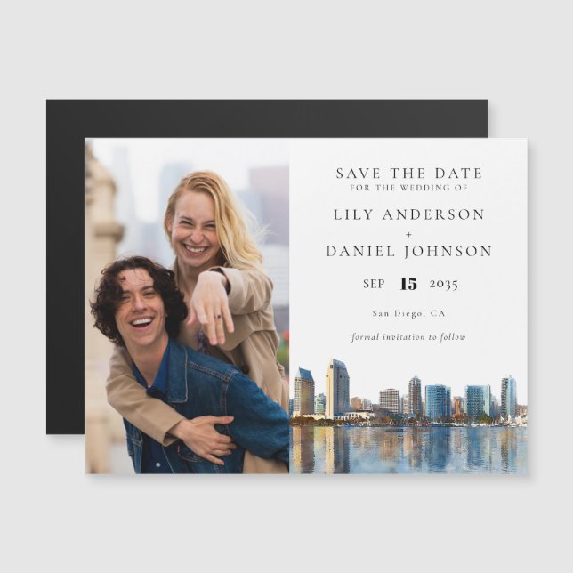 San Diego Photo Wedding Save The Date Magnetic Invitation (Front/Back)