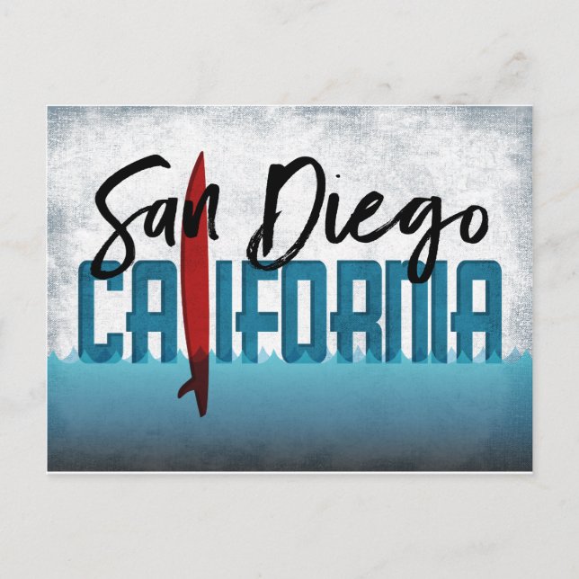 San Diego Postcard California Surfboard (Front)