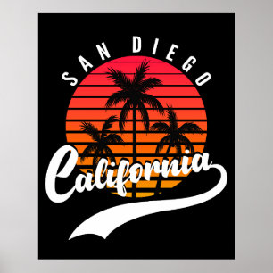 San Diego Retro Sunset Poster