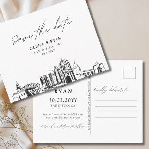 San Diego Save the Date Postcard Wedding