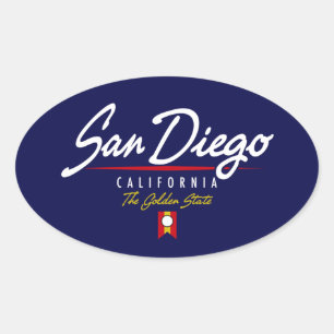 San Diego Script Oval Sticker