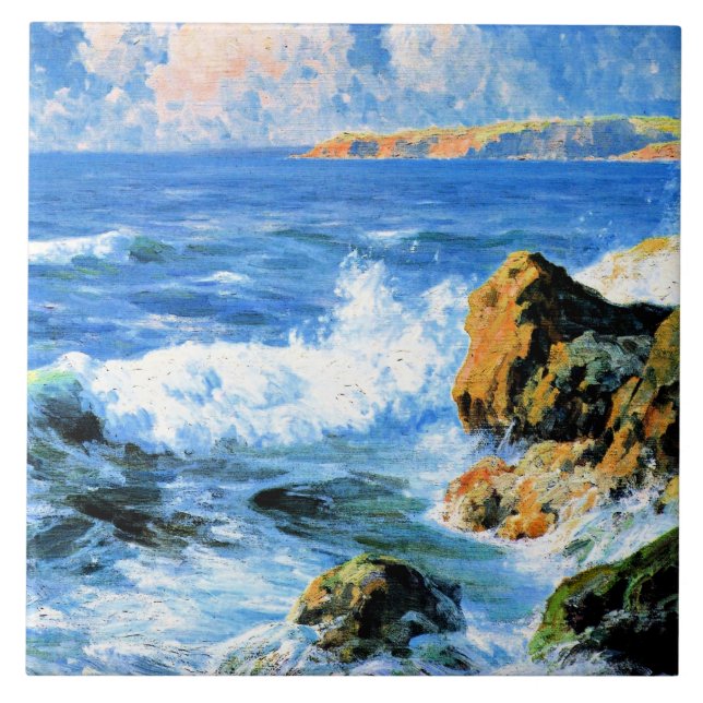 San Diego Shores, fine art, Ceramic Tile (Front)