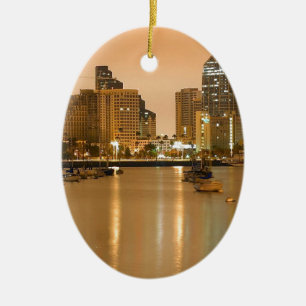San Diego skyline Ceramic Ornament