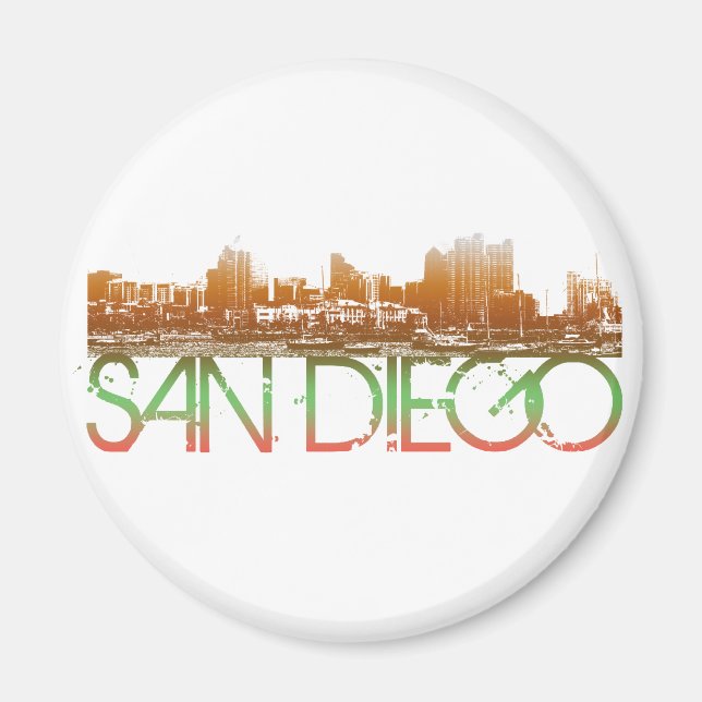San Diego Skyline Design Magnet (Front)