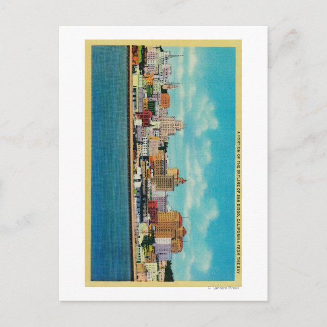 San Diego Skyline from the BaySan Diego, CA Postcard (Front)