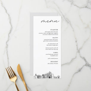 San Diego Skyline Modern Wedding Dinner Menu