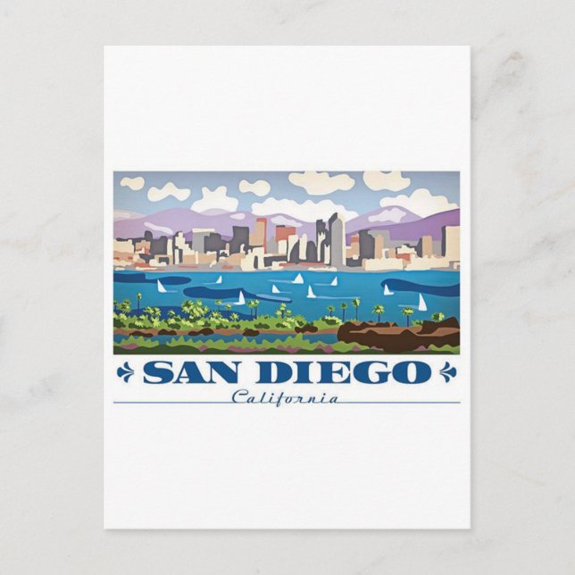 San Diego Skyline Postcard (Front)